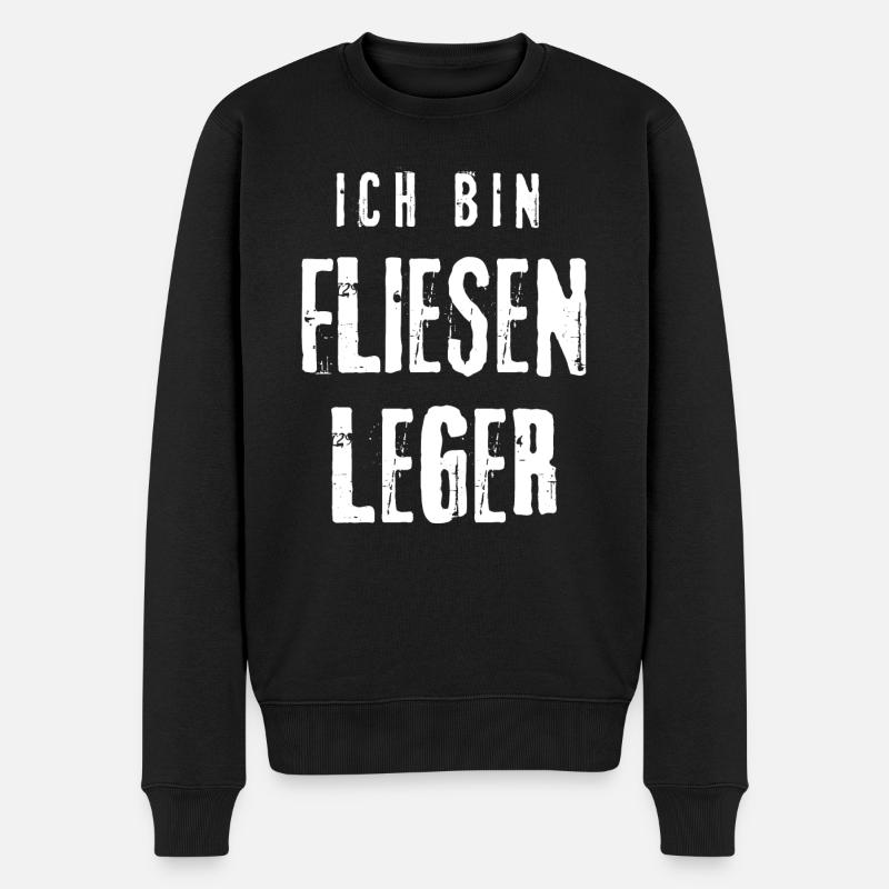 fliesenleger Handwerker - Männer Premium Bio Pullover - Schwarz