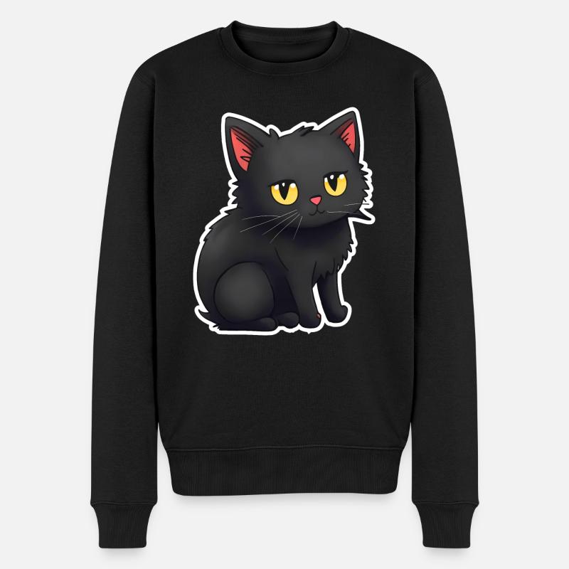 Autocollants de chats noirs mignons - Pull Premium bio Homme - noir