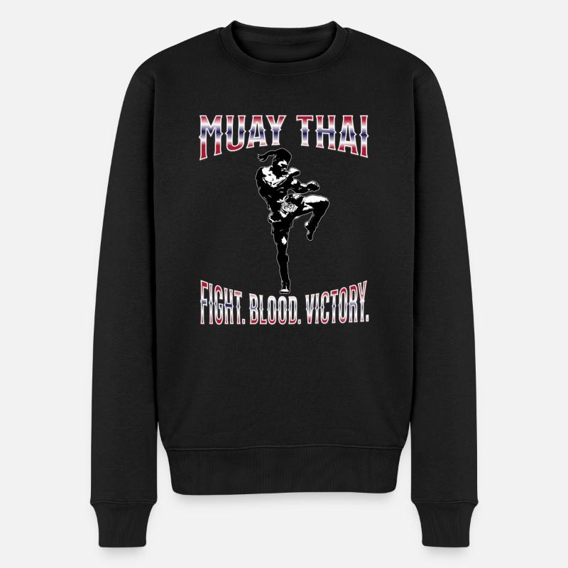 Muay Thai Boxing Muay Thai - Männer Premium Bio Pullover - Schwarz
