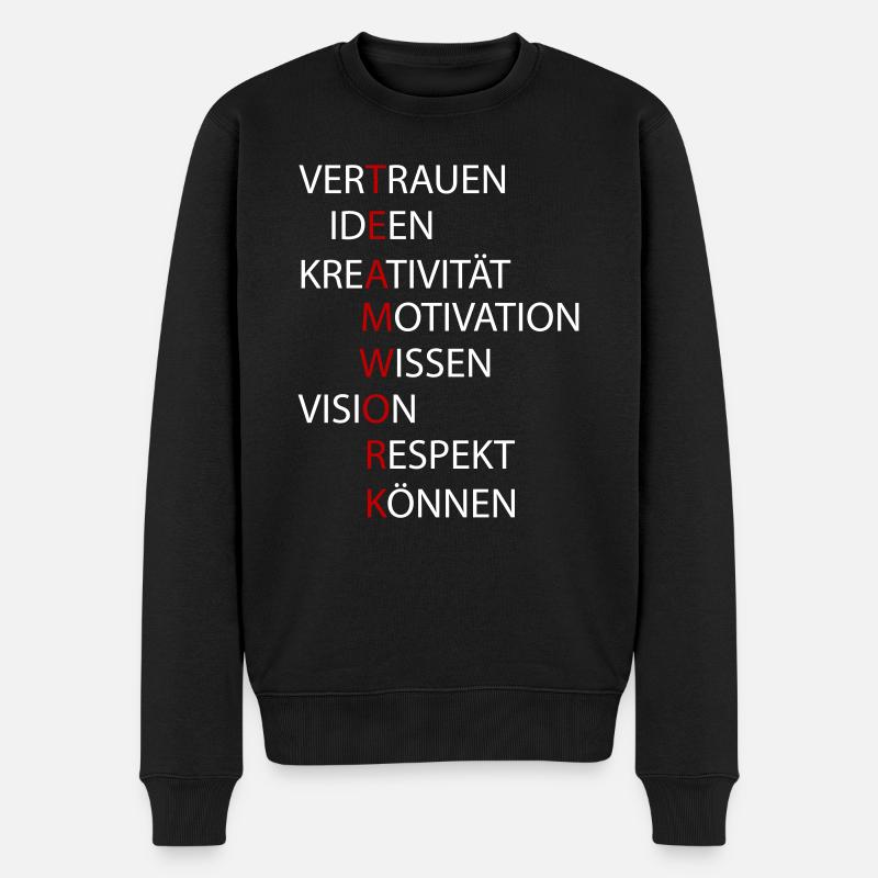 Teamwork - Männer Premium Bio Pullover - Schwarz