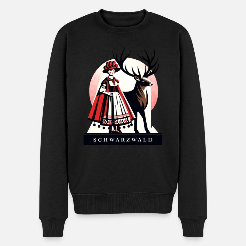 Entdecke die Magie des Schwarzwalds - Männer Premium Bio Pullover - Schwarz