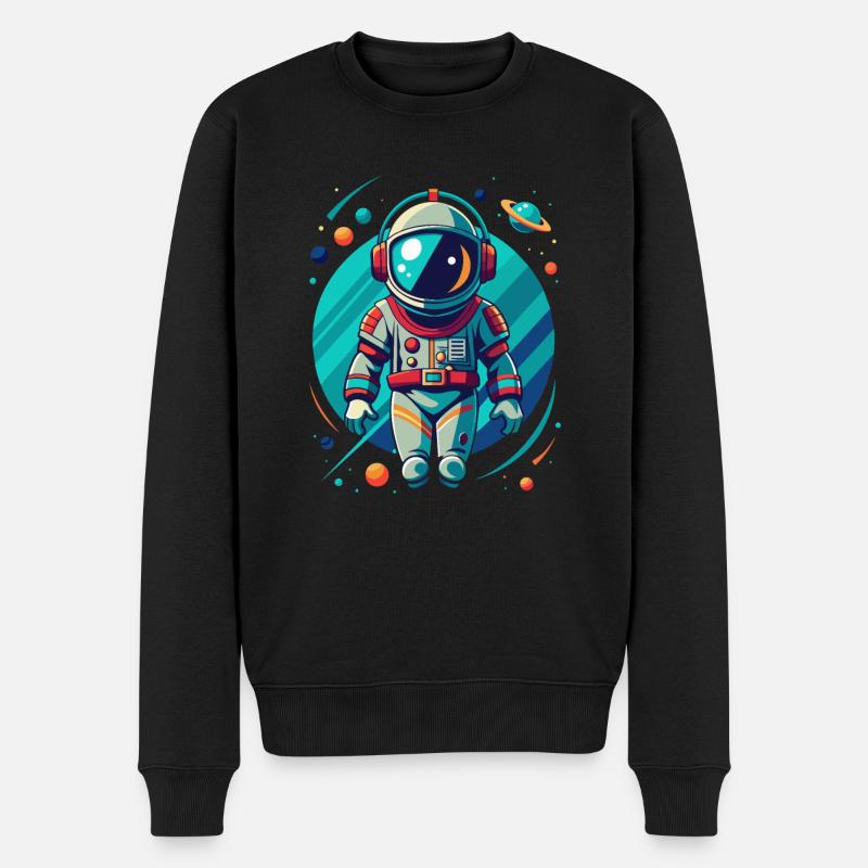 ASTRONAUT - Männer Premium Bio Pullover - Schwarz
