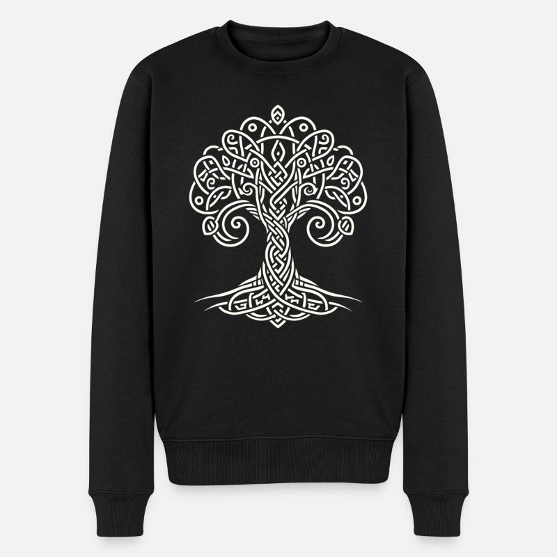 Yggdrasil Keltischer Baum - Männer Premium Bio Pullover - Schwarz