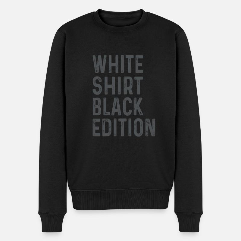 Weißes T-Shirt Black Edition - Männer Premium Bio Pullover - Schwarz