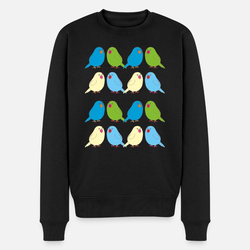 wellesittiche bunt - Männer Premium Bio Pullover - Schwarz