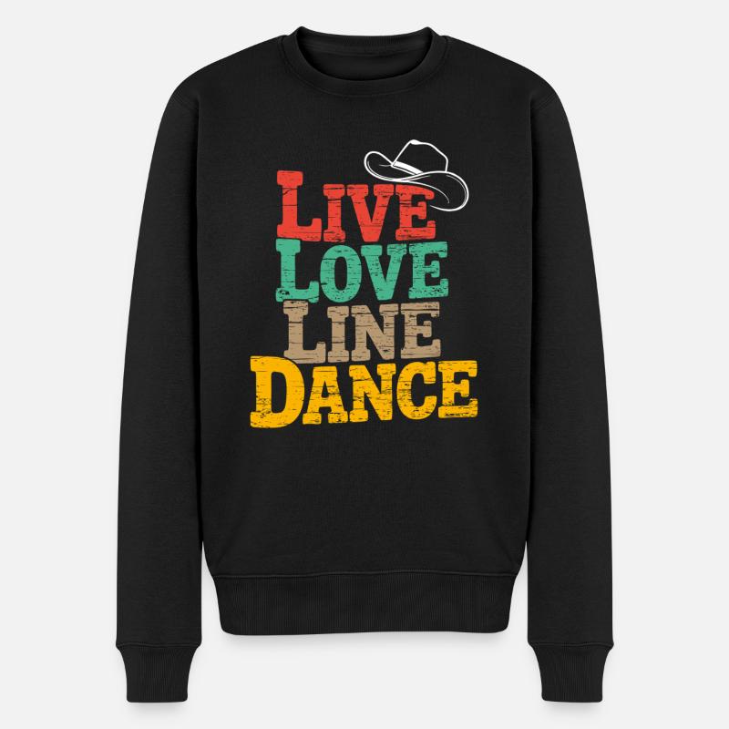 Live Love Line Dance Linedance Spass am Tanzen - Männer Premium Bio Pullover - Schwarz