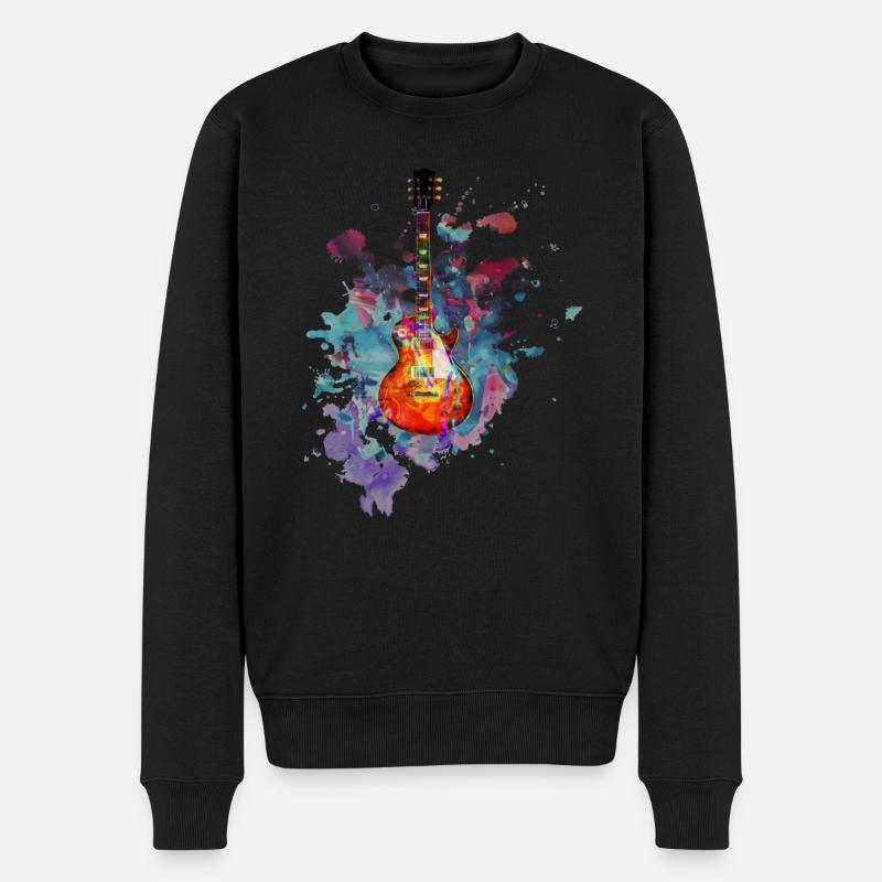 Gitarre E-Gitarre Verstärker Les Paul Geschenk - Männer Premium Bio Pullover - Schwarz
