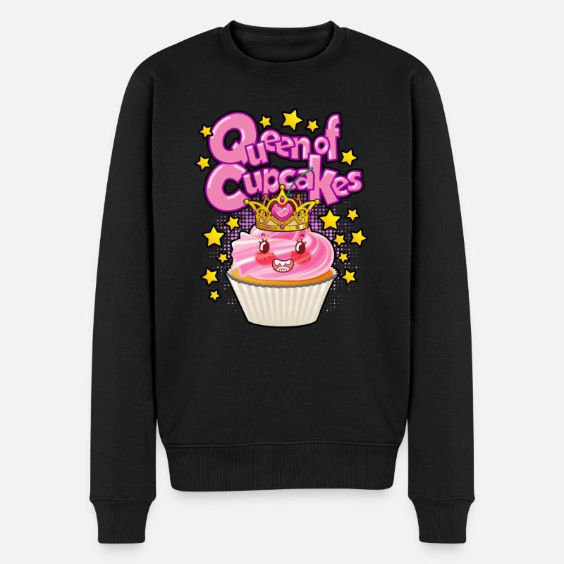 Queen of Cupcakes - Männer Premium Bio Pullover - Schwarz