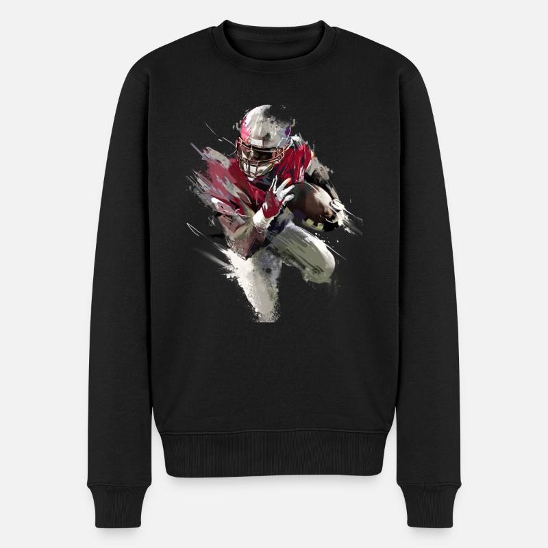 Running Back - Red Jersey - Männer Premium Bio Pullover - Schwarz