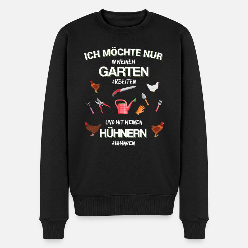 Garten Gärtner Gartenarbeit Hühner Geschenkidee - Männer Premium Bio Pullover - Schwarz