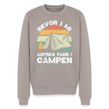 Avant I Mi Aufreg Camper en dialecte bavarois - Pull Premium bio Homme - taupe - Devant - Nico (187cm)