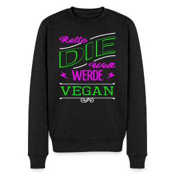 rights bio naturschutz grünes leben witzig schwein - Männer Premium Bio Pullover - Schwarz - Vorne - Nico (187cm)