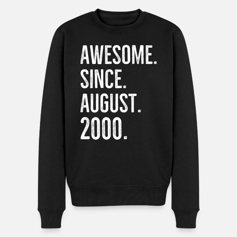 Awesome Since August 2000 - Men's Premium Organic Jumper - black