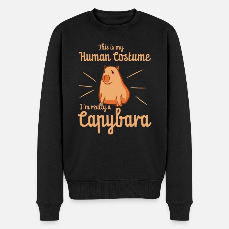 Capybara Pet Capybara Amoureux - Pull Premium bio Homme - noir