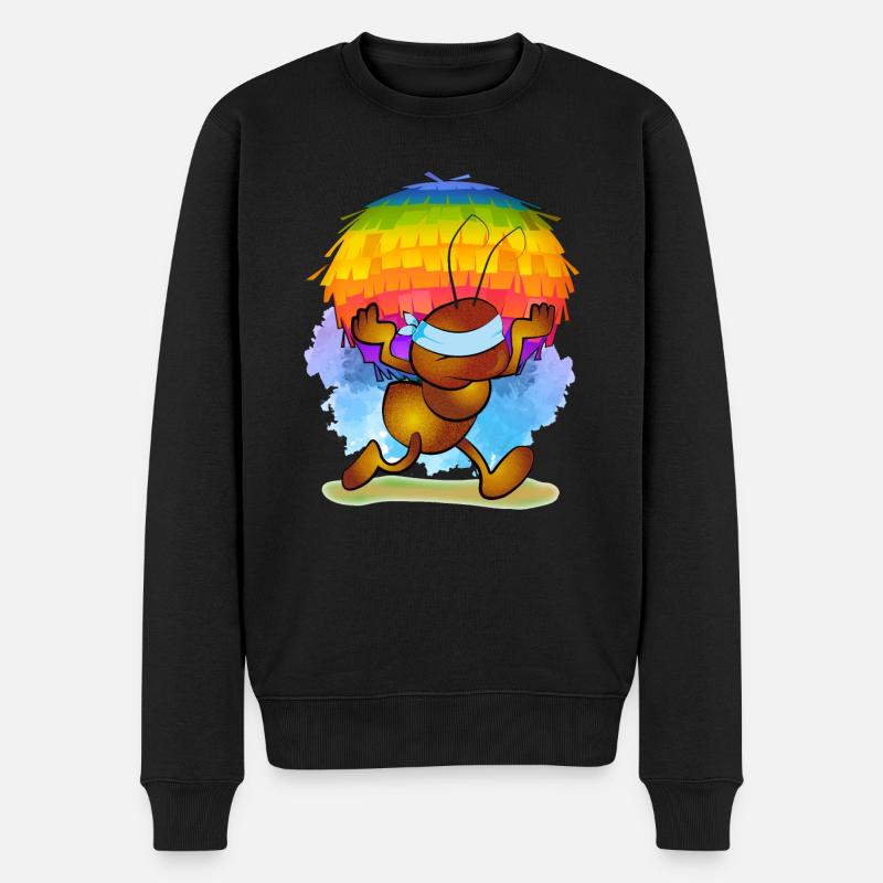 Braune Ameise mit einer Piñata - Männer Premium Bio Pullover - Schwarz