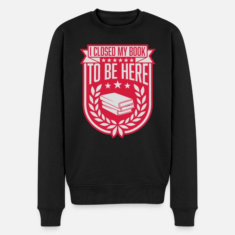 I closed my book - Männer Premium Bio Pullover - Schwarz