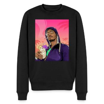 Guy on the Beach - Männer Premium Bio Pullover - Schwarz - Vorne - Nico (187cm)