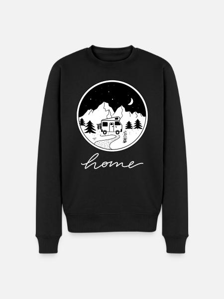 Camping Spruch Home - Männer Premium Bio Pullover - Schwarz