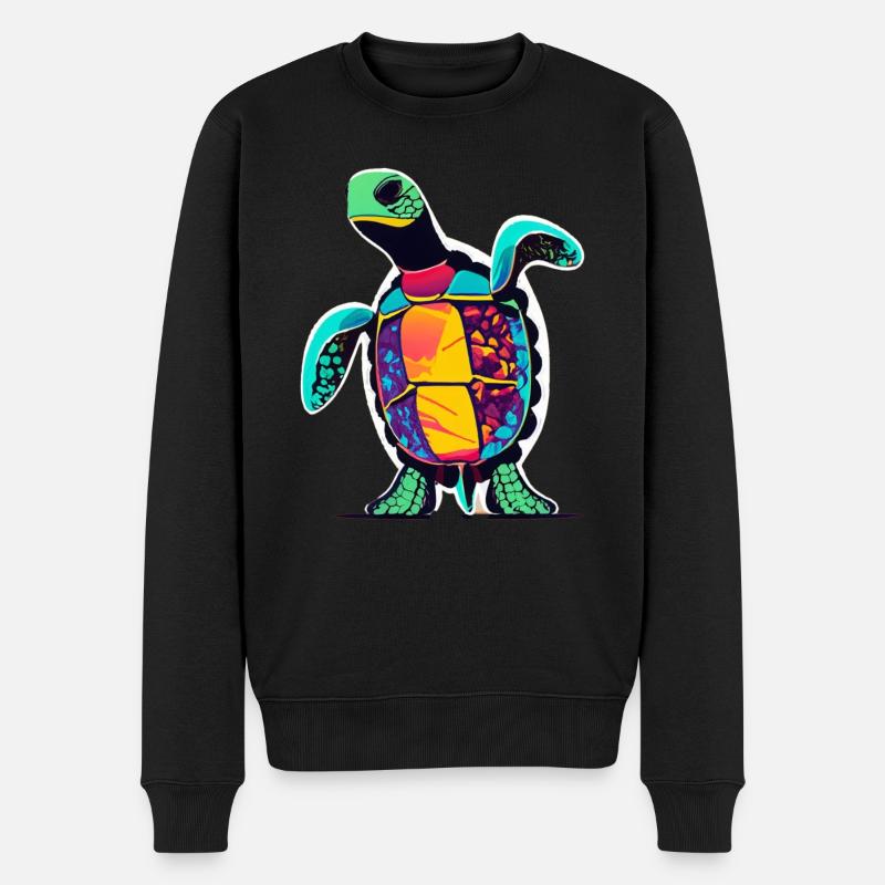 Schildkröte - Männer Premium Bio Pullover - Schwarz