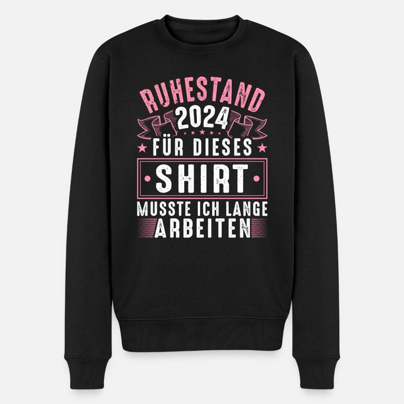 Ruhestand 2024 Frauen Rentnerin Rente - Männer Premium Bio Pullover - Schwarz