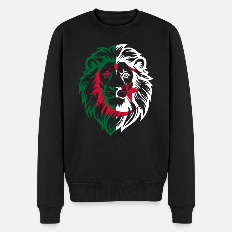 Algerischer Löwe - Algerien Geschenkidee - Männer Premium Bio Pullover - Schwarz