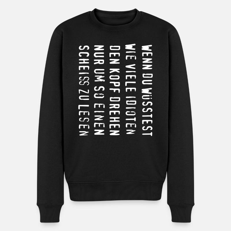 Kopf verdrehen - Männer Premium Bio Pullover - Schwarz