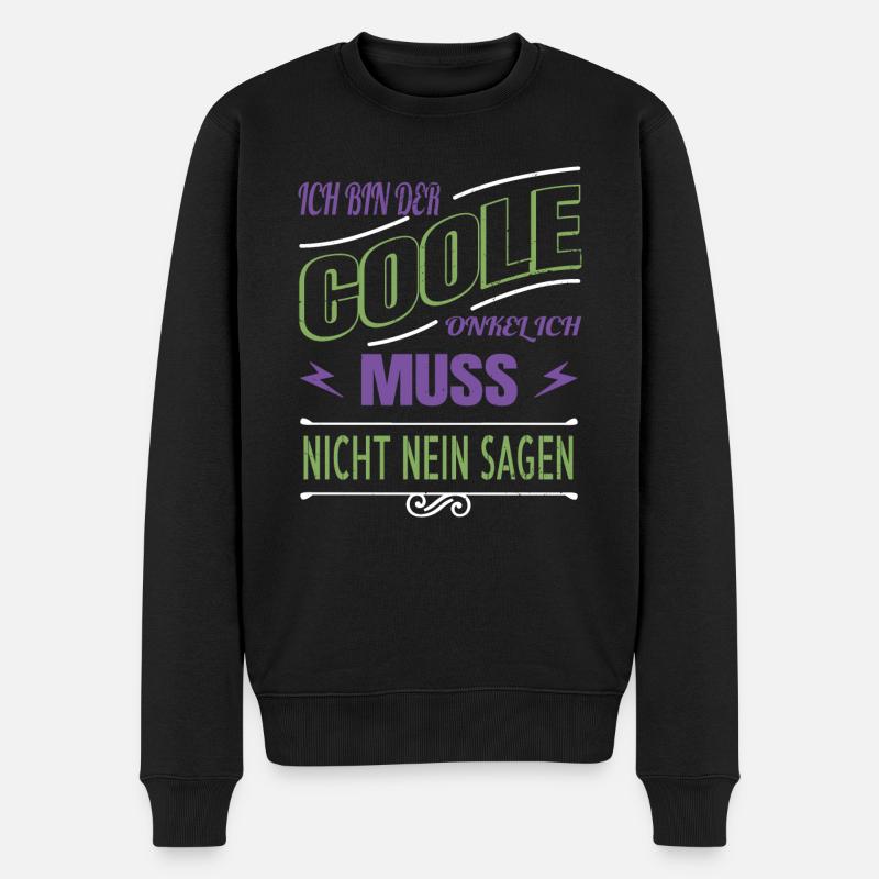 Dictons sympas Cool Oncle Trait - Pull Premium bio Homme - noir