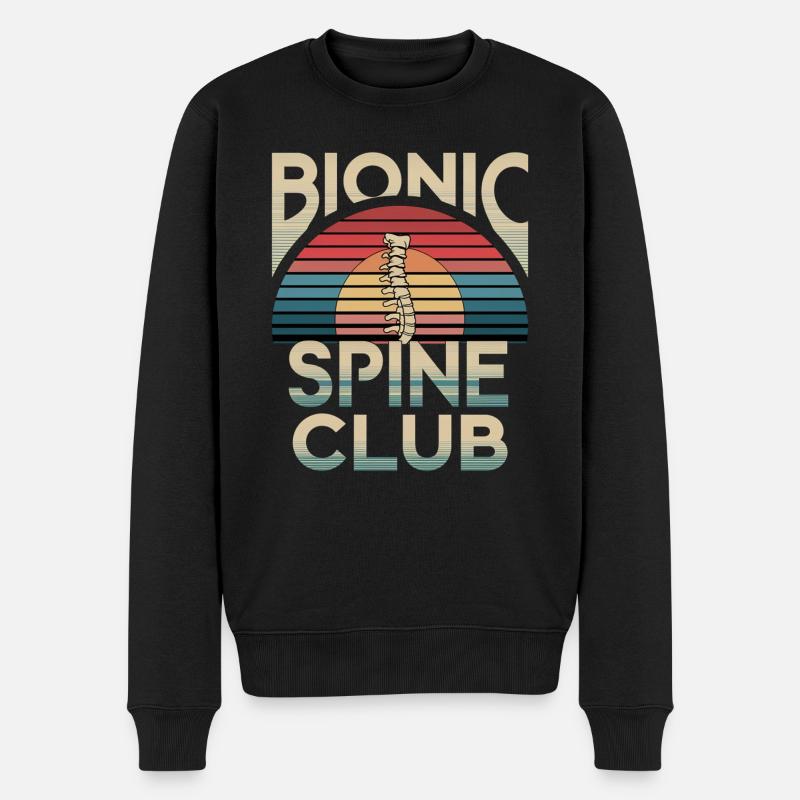 Bionic Spine Club 12 - Männer Premium Bio Pullover - Schwarz