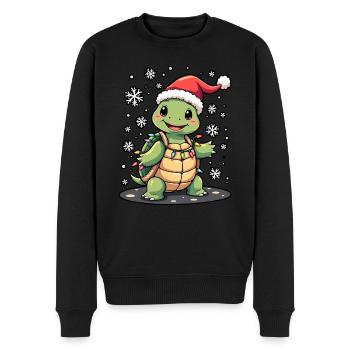 Schildkröte Schildkröten Weihnachten - Männer Premium Bio Pullover - Schwarz - Vorne - Nico (187cm)