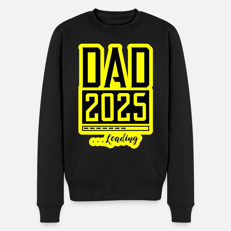 Dad 2025 Loading Papa - Männer Premium Bio Pullover - Schwarz