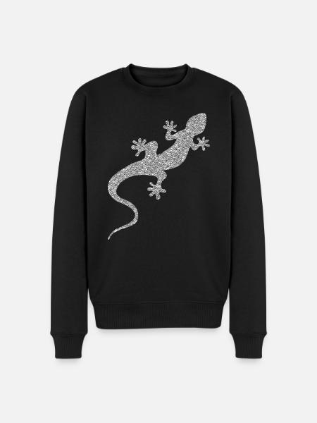 Die weiße Eidechse - Männer Premium Bio Pullover - Schwarz