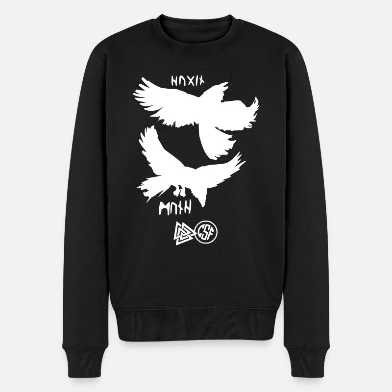Hugin & Munin - Männer Premium Bio Pullover - Schwarz