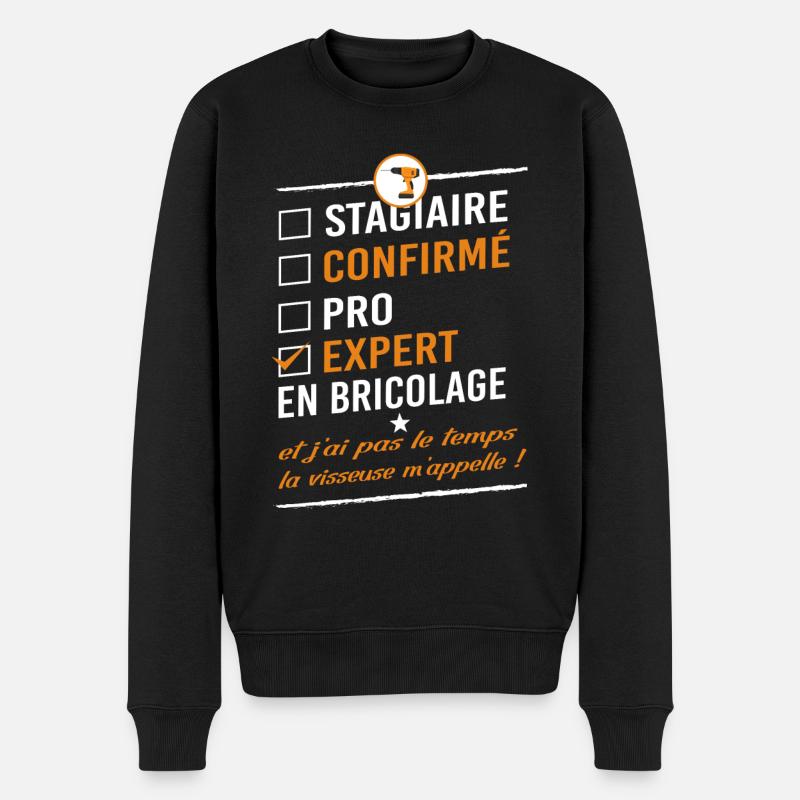 Bricolage - Pull Premium bio Homme - noir