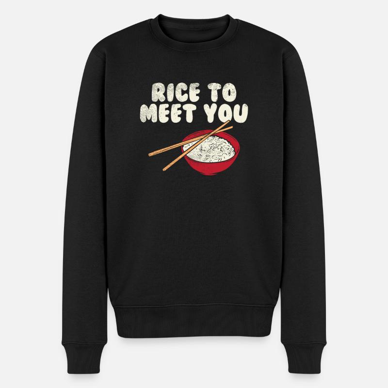 Rice To Meet You - Männer Premium Bio Pullover - Schwarz