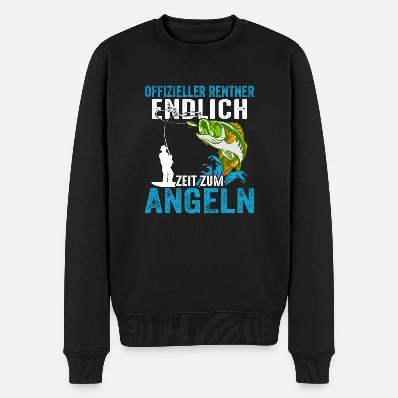 Rente | Rentner | Angeln - Männer Premium Bio Pullover - Schwarz