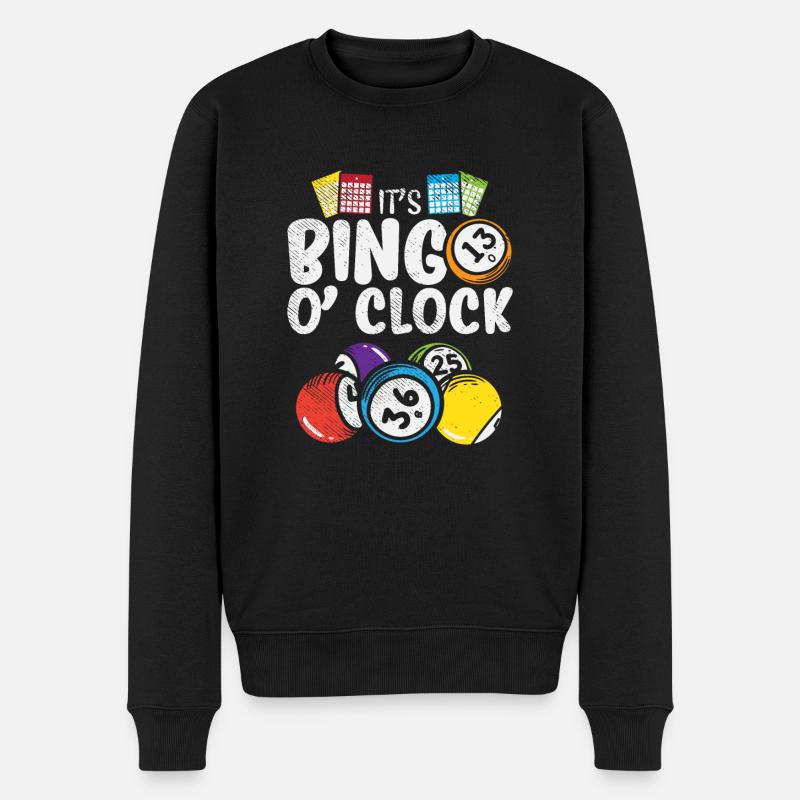 It's Bingo O Clock - Männer Premium Bio Pullover - Schwarz