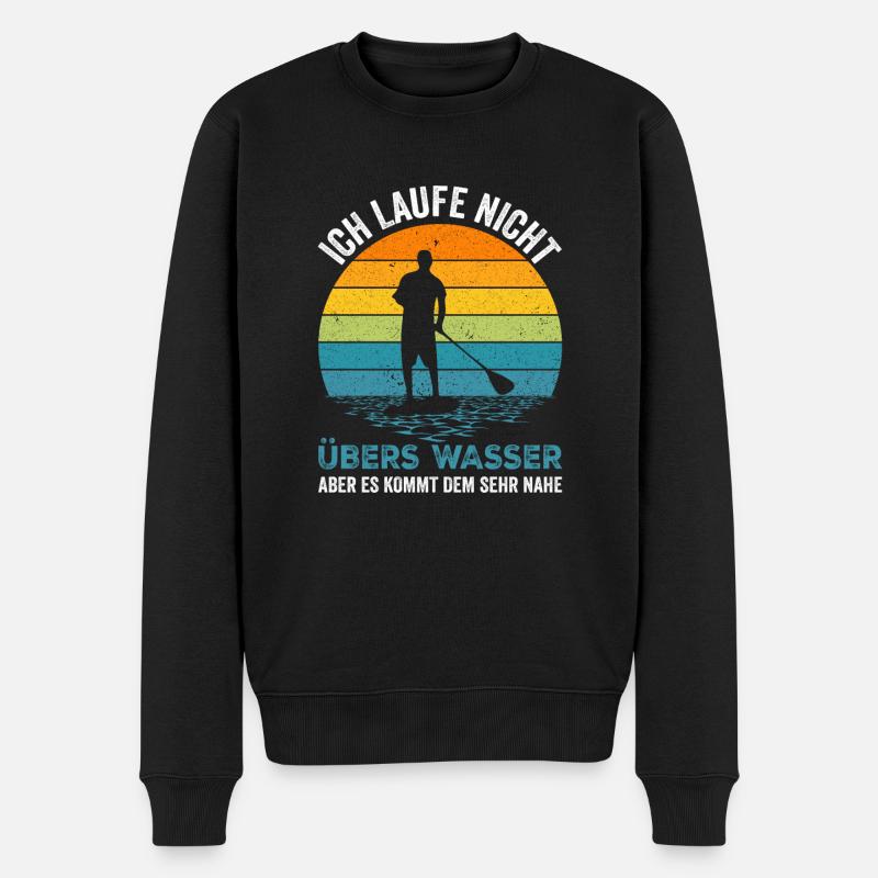 Stand up Paddle SUP Retro - Männer Premium Bio Pullover - Schwarz