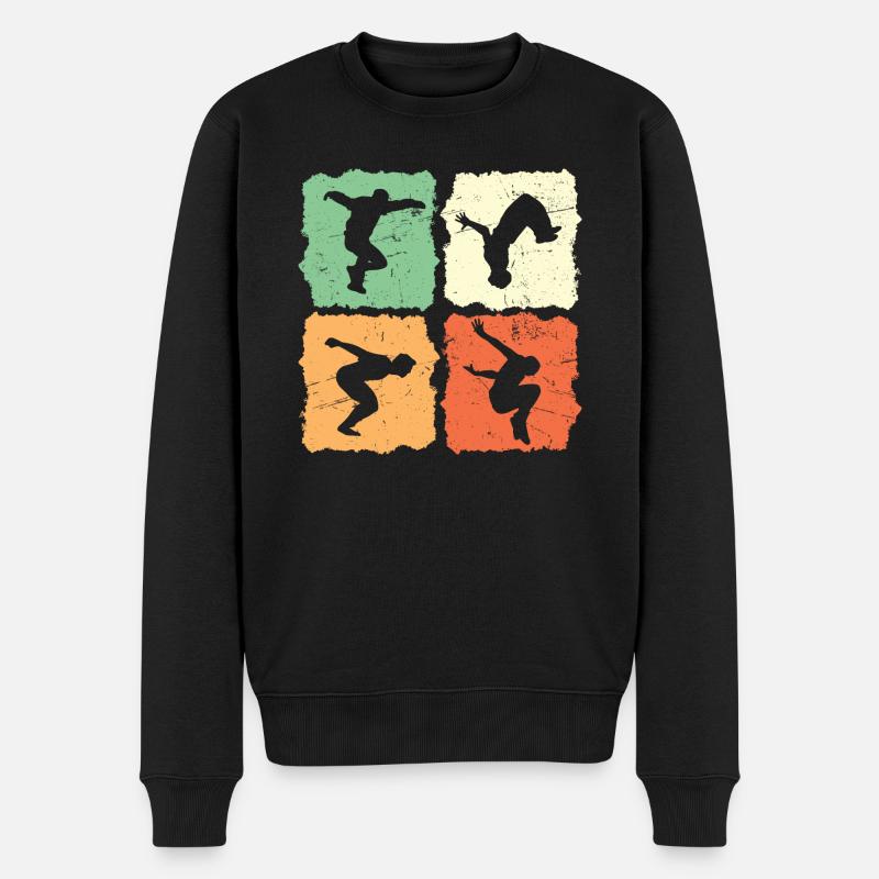 Parkour Parkourläufer Freerunner Freerunning - Männer Premium Bio Pullover - Schwarz