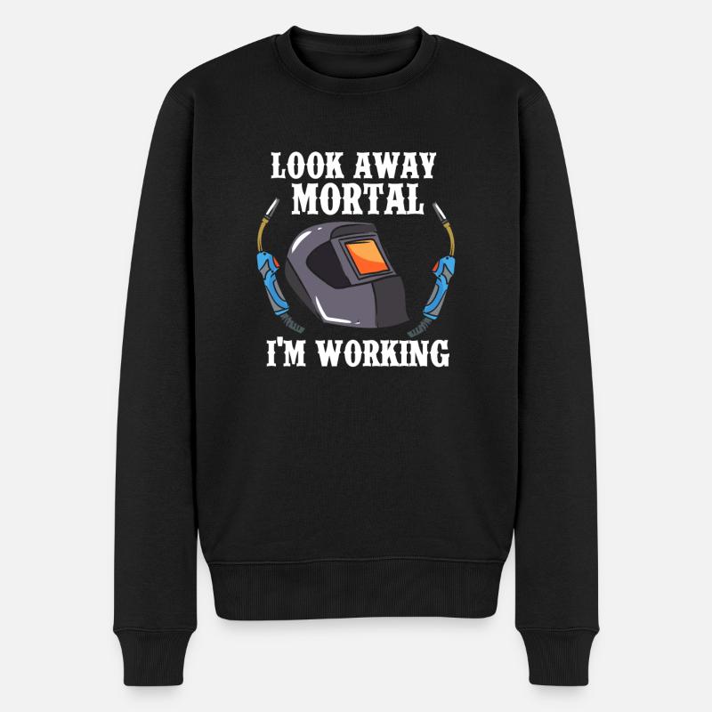 Look Away Mortal - Männer Premium Bio Pullover - Schwarz