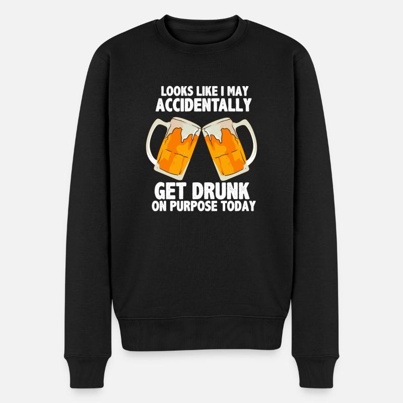 Accidentally Get Drunk - Männer Premium Bio Pullover - Schwarz
