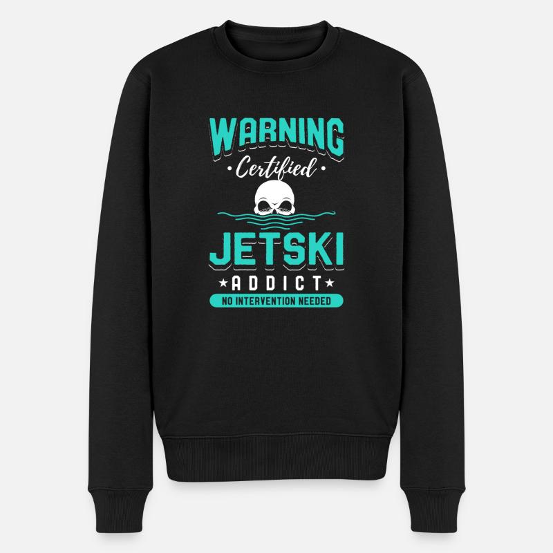 Certified Jet Ski Addict - Männer Premium Bio Pullover - Schwarz