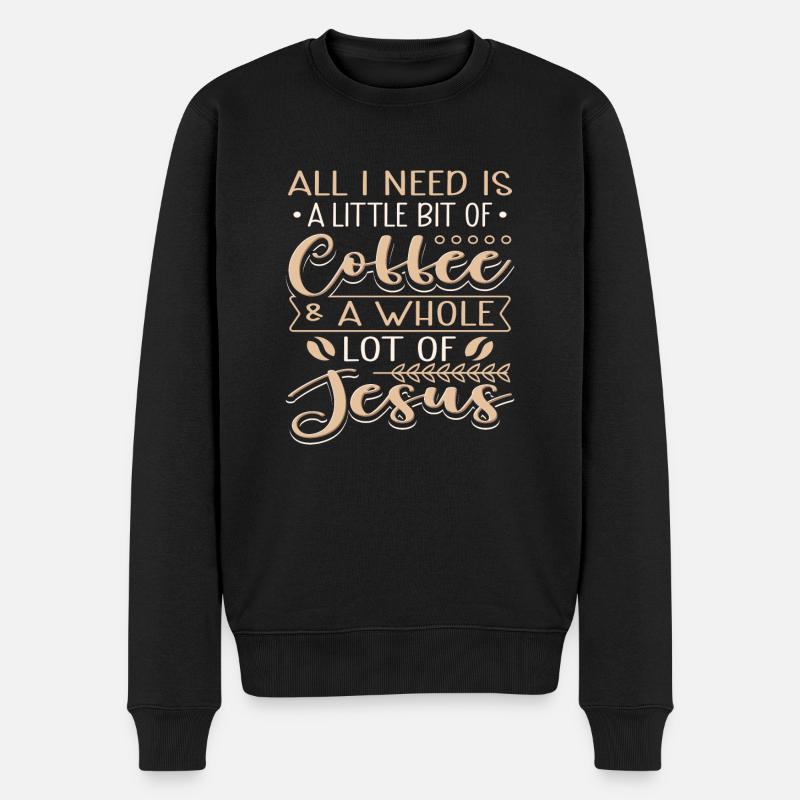Coffee & Jesus - Männer Premium Bio Pullover - Schwarz