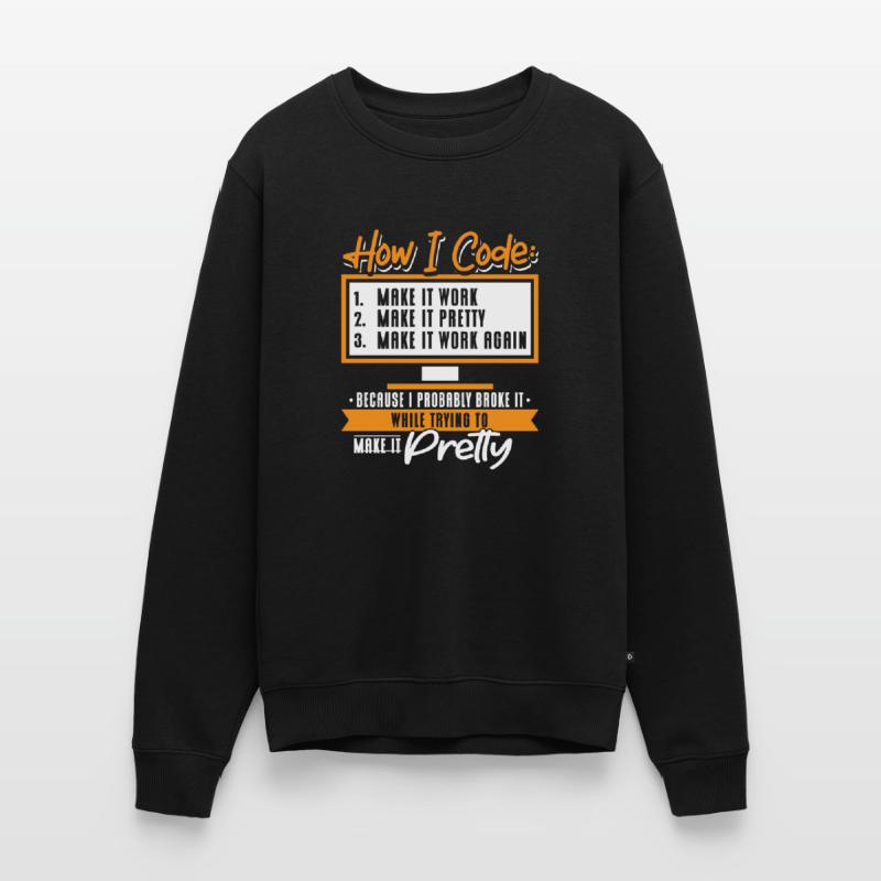 How I Code Männer Premium Bio Pullover