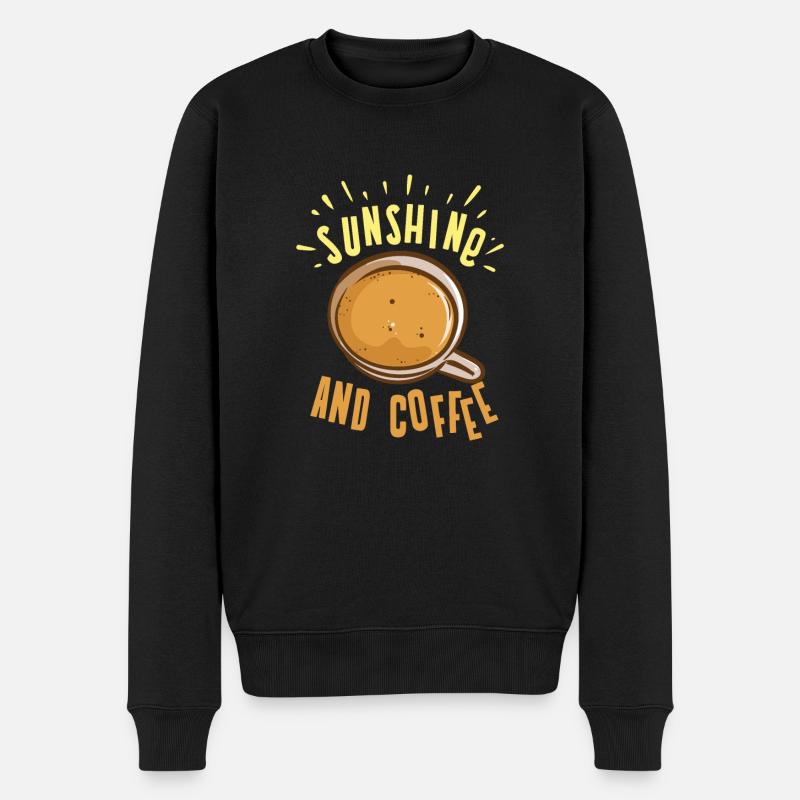 Sunshine And Coffee - Männer Premium Bio Pullover - Schwarz