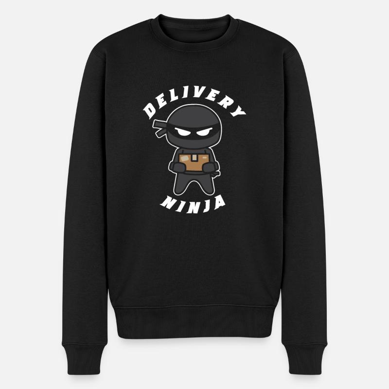 Delivery Ninja - Männer Premium Bio Pullover - Schwarz