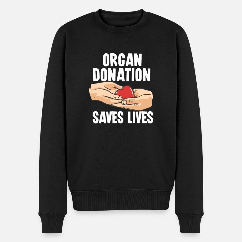 Organ Donation Saves Lives - Männer Premium Bio Pullover - Schwarz