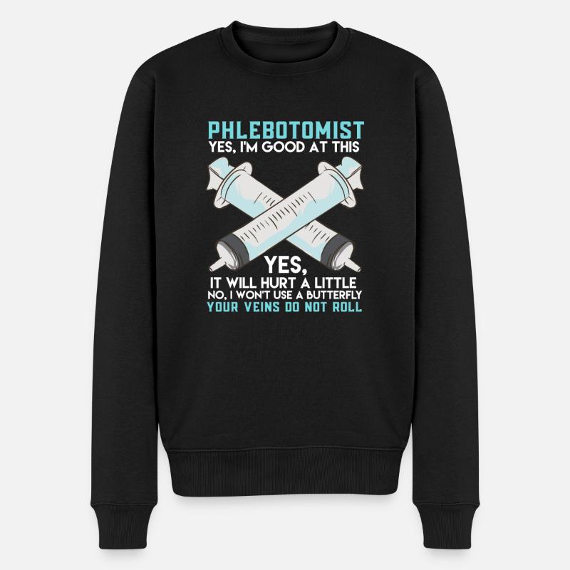 Your Veins Do Not Roll - Männer Premium Bio Pullover - Schwarz