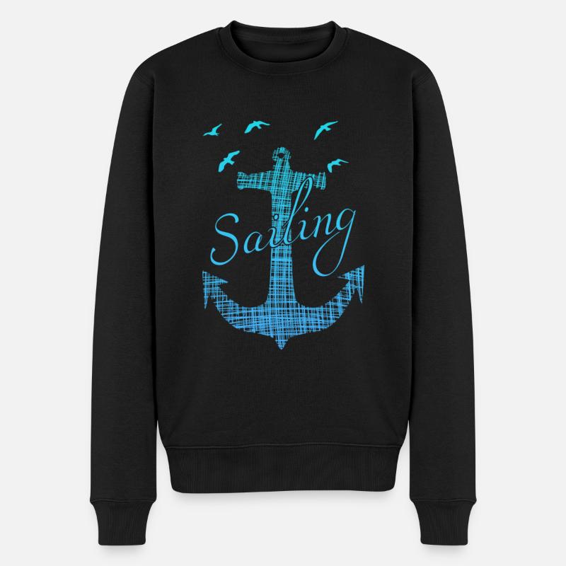 Sailing - Männer Premium Bio Pullover - Schwarz