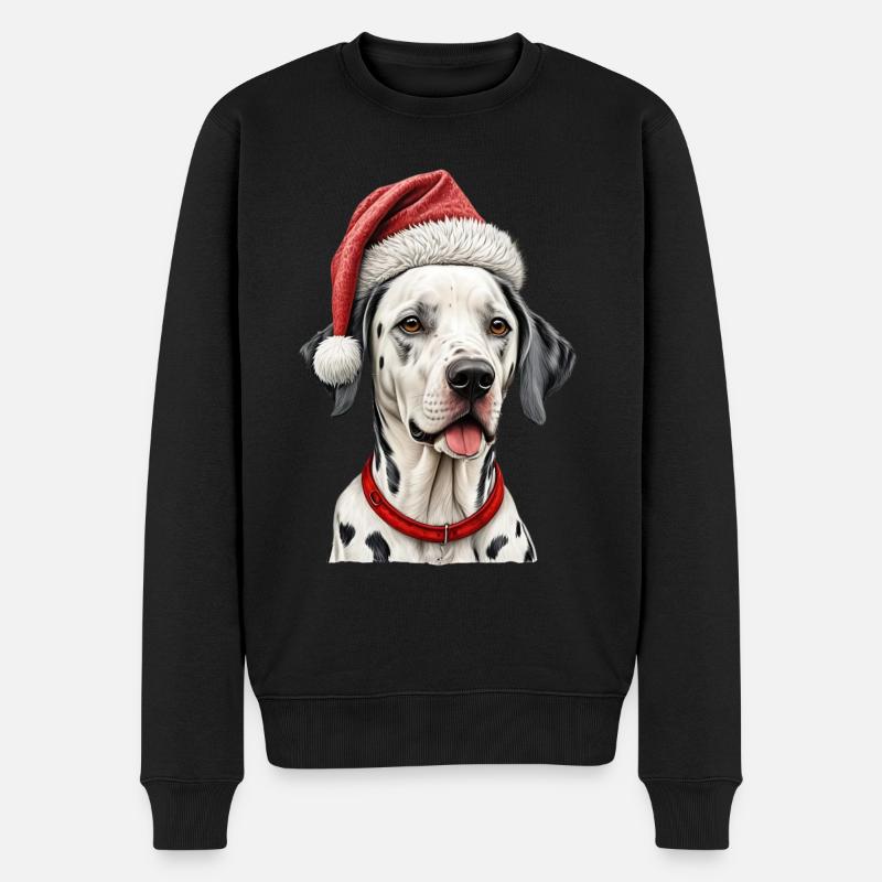 Weihnachten Dalmatiner Hund - Männer Premium Bio Pullover - Schwarz