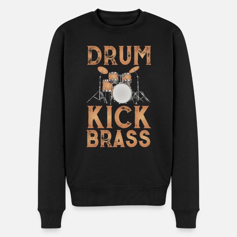 Brown Conception tambour - Pull Premium bio Homme - noir